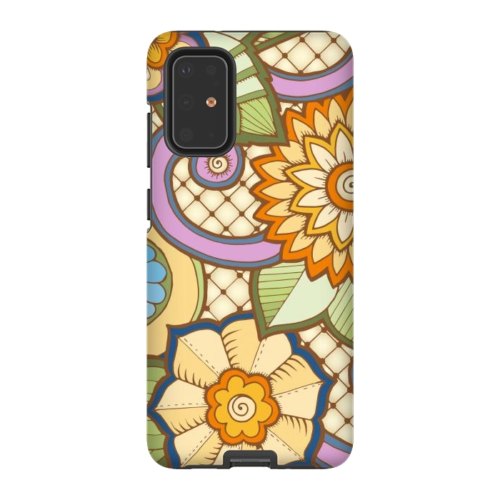 Galaxy S20 Plus StrongFit Daisies Pattern with Circle Elements IV by ArtsCase