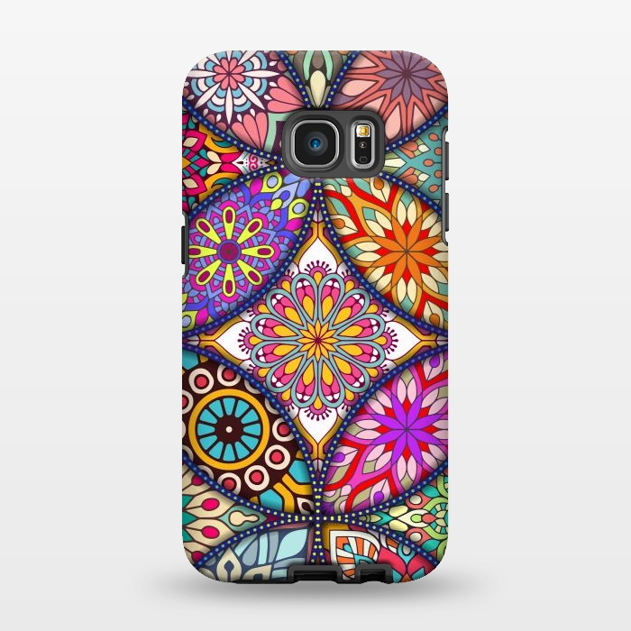 Galaxy S7 EDGE StrongFit Mandala pattern with bright colors 12 by ArtsCase