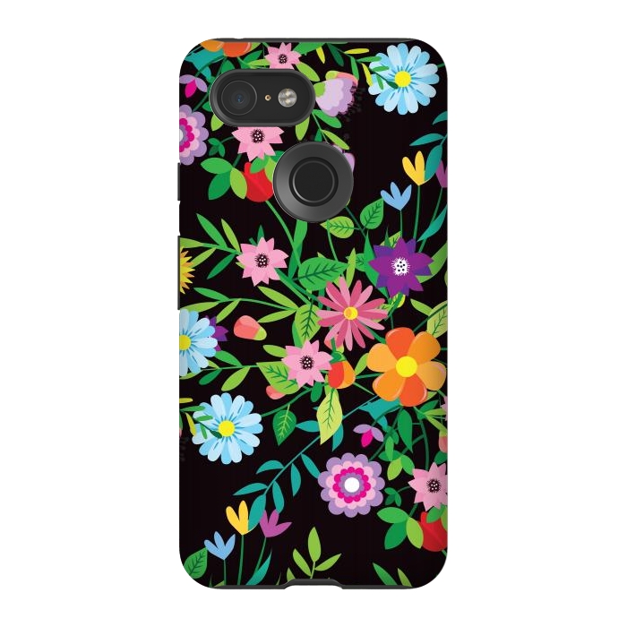 Pixel 3 StrongFit Pattern Doodle Spring by ArtsCase