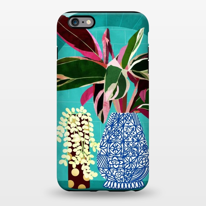 iPhone 6/6s plus StrongFit Moroccan Shelfie | Tropical Teal Plants Botanical | Exotic Modern Bohemian Eclectic Décor  by Uma Prabhakar Gokhale