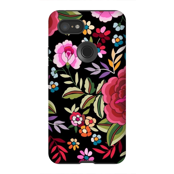 Pixel 3XL StrongFit Sweet Pink Flowers by ArtsCase