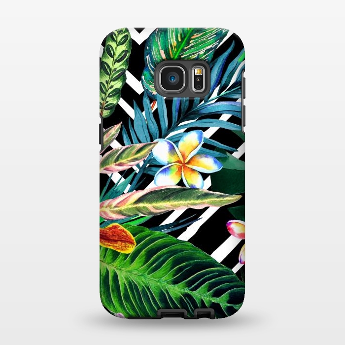 Galaxy S7 EDGE StrongFit Tropical Design Flowers by ArtsCase