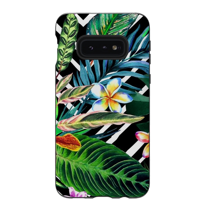 Galaxy S10e StrongFit Tropical Design Flowers by ArtsCase