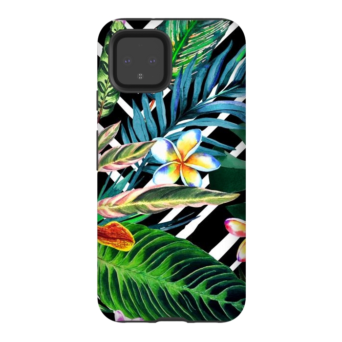 Pixel 4 StrongFit Tropical Design Flowers by ArtsCase
