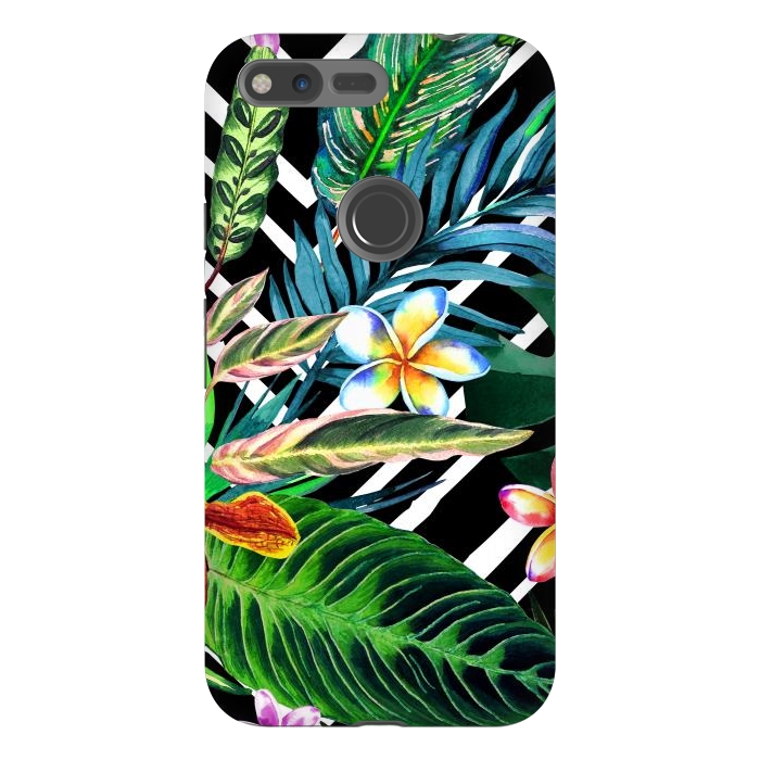 Pixel XL StrongFit Tropical Design Flowers by ArtsCase