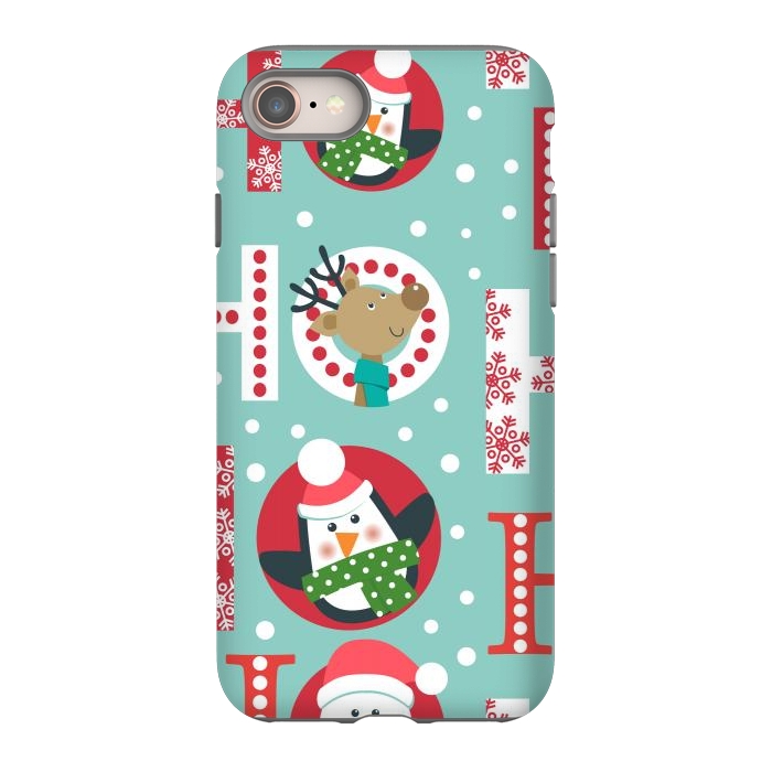 iPhone 8 StrongFit Christmas Pattern with Santa Deer Penguin and Snowman by ArtsCase
