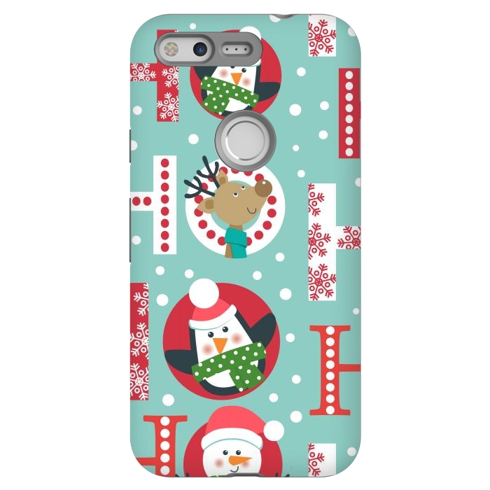 Pixel StrongFit Christmas Pattern with Santa Deer Penguin and Snowman by ArtsCase