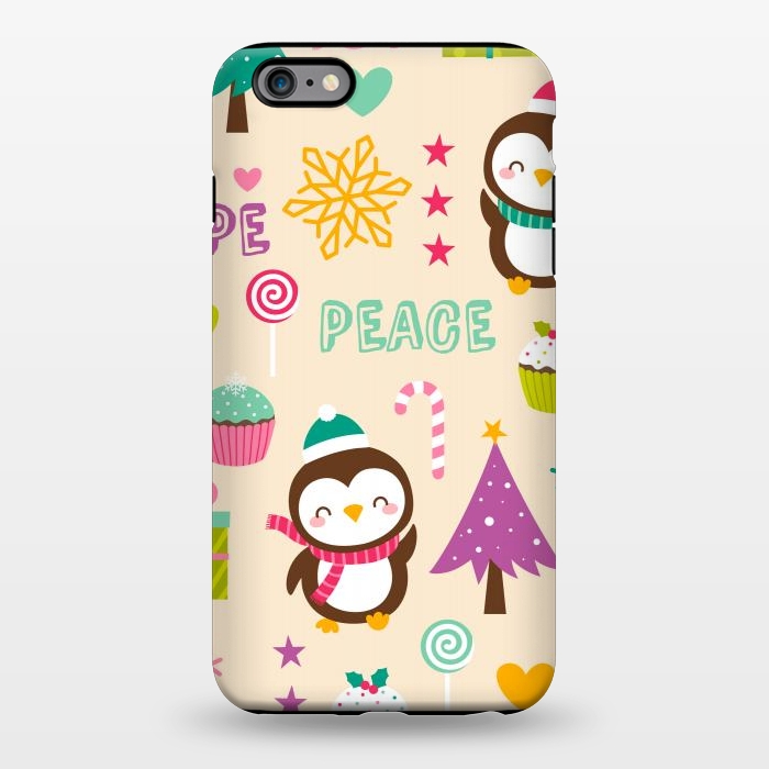 iPhone 6/6s plus StrongFit Colorful Cute Penguin and Pecorative Elements for Christmas by ArtsCase