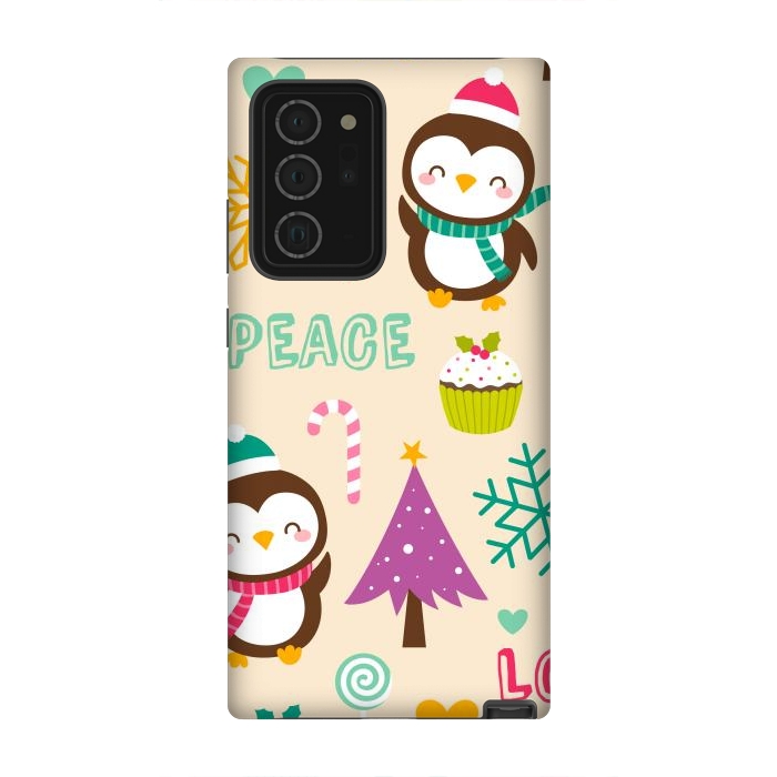 Galaxy Note 20 Ultra StrongFit Colorful Cute Penguin and Pecorative Elements for Christmas by ArtsCase