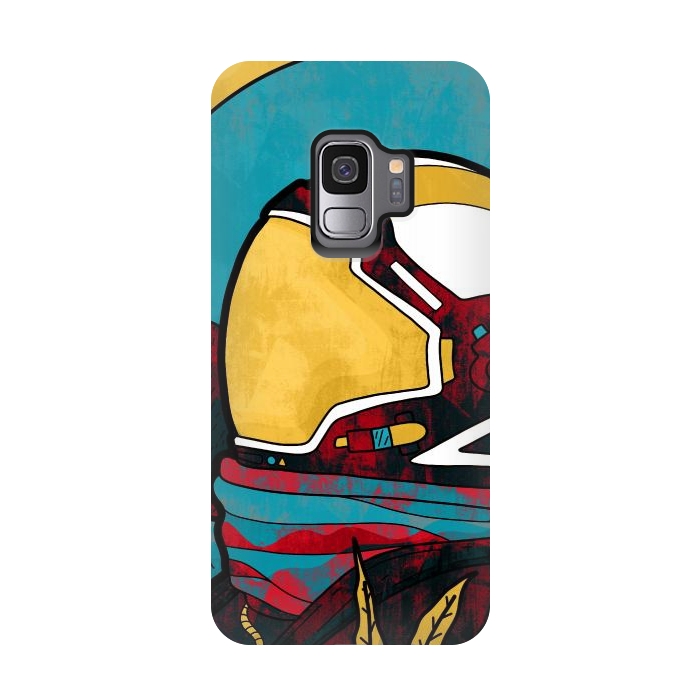 Galaxy S9 StrongFit The yellow astronaut explorer by Steve Wade (Swade)