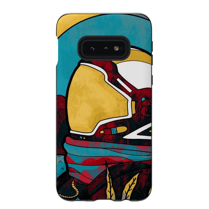 Galaxy S10e StrongFit The yellow astronaut explorer by Steve Wade (Swade)