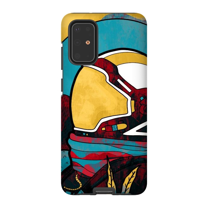 Galaxy S20 Plus StrongFit The yellow astronaut explorer by Steve Wade (Swade)