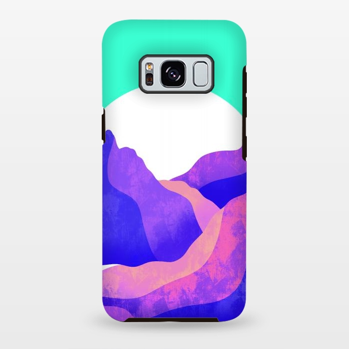 Galaxy S8 plus StrongFit Purple textured mountains by Steve Wade (Swade)