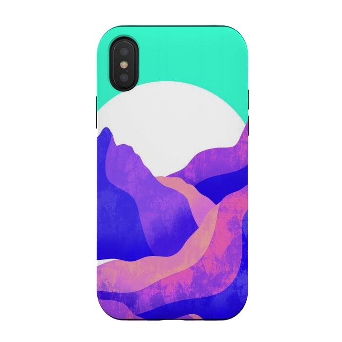 iPhone Xs / X StrongFit Purple textured mountains by Steve Wade (Swade)