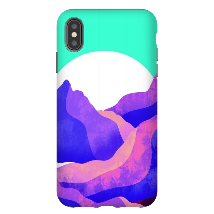 iPhone Xs Max StrongFit Purple textured mountains by Steve Wade (Swade)