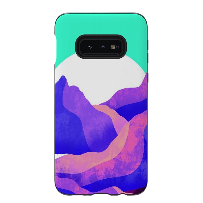 Galaxy S10e StrongFit Purple textured mountains by Steve Wade (Swade)