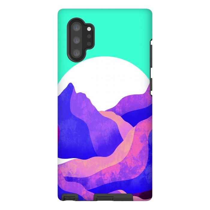 Galaxy Note 10 plus StrongFit Purple textured mountains by Steve Wade (Swade)