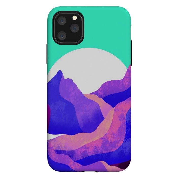 iPhone 11 Pro Max StrongFit Purple textured mountains by Steve Wade (Swade)