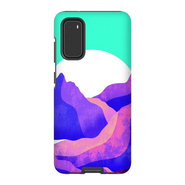 Galaxy S20 StrongFit Purple textured mountains by Steve Wade (Swade)