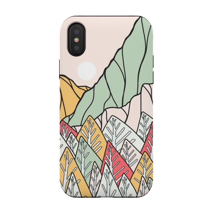 iPhone Xs / X StrongFit Autumnal forest mountains by Steve Wade (Swade)