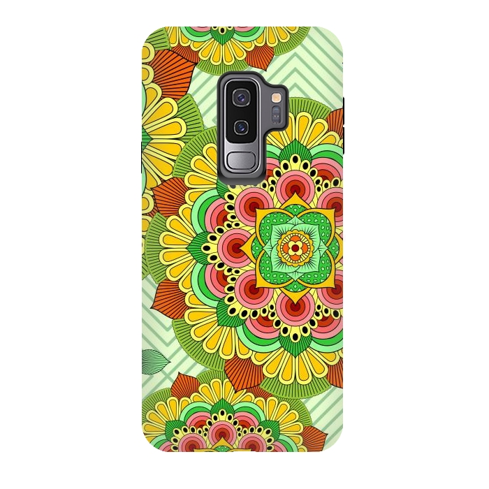 Galaxy S9 plus StrongFit Mandala African Zen Floral Ethnic Art Textile by ArtsCase