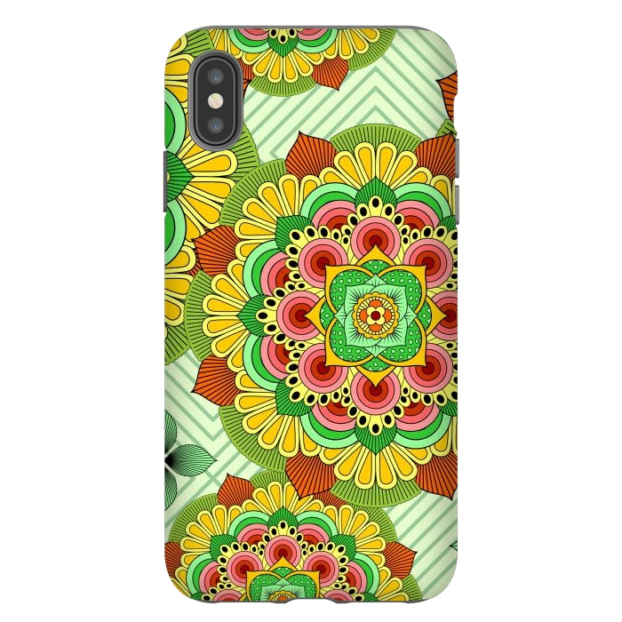 iPhone Xs Max StrongFit Mandala African Zen Floral Ethnic Art Textile by ArtsCase