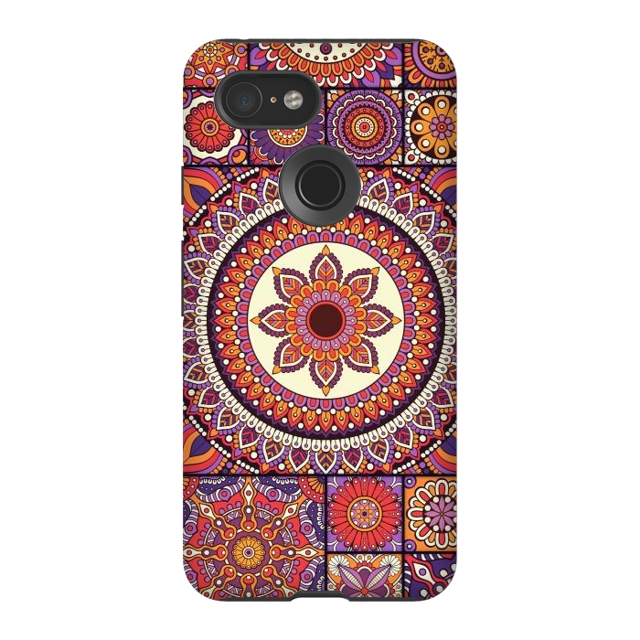 Pixel 3 StrongFit Mandala Pattern Design with Period Decorative Elements by ArtsCase