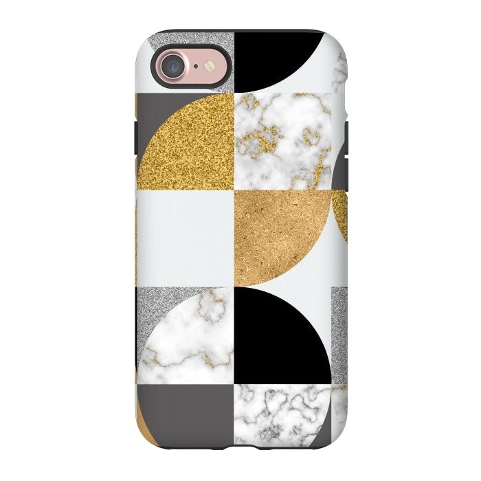 iPhone 7 StrongFit Marble Geometric Pattern Semicircles by ArtsCase