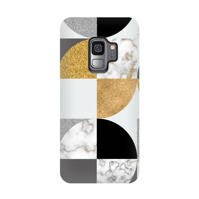 Galaxy S9 StrongFit Marble Geometric Pattern Semicircles by ArtsCase