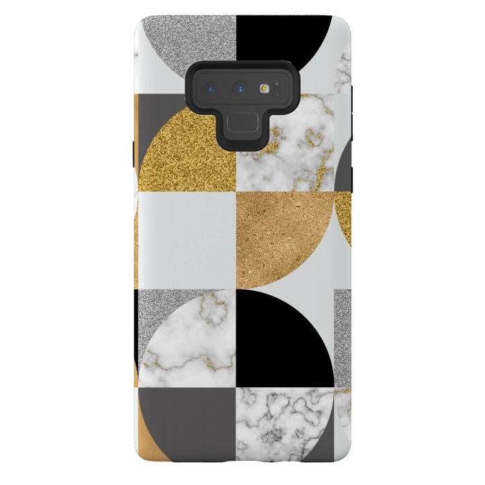 Galaxy Note 9 StrongFit Marble Geometric Pattern Semicircles by ArtsCase