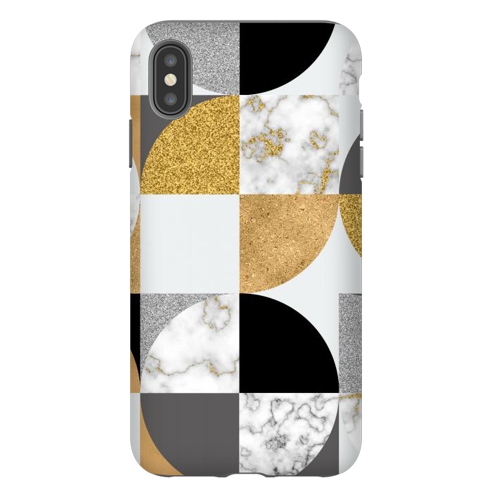 iPhone Xs Max StrongFit Marble Geometric Pattern Semicircles by ArtsCase
