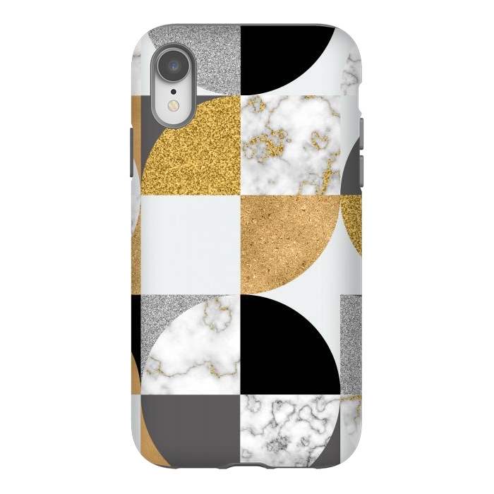 iPhone Xr StrongFit Marble Geometric Pattern Semicircles by ArtsCase