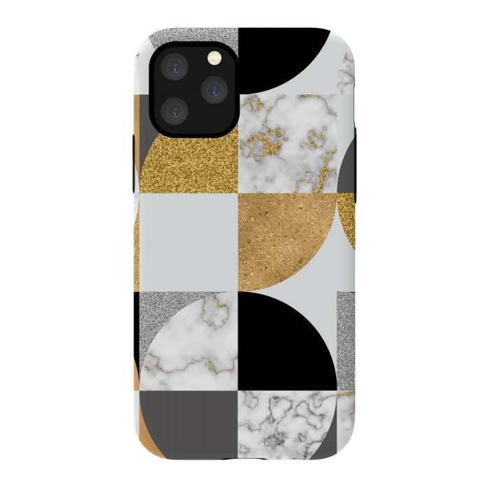 iPhone 11 Pro StrongFit Marble Geometric Pattern Semicircles by ArtsCase