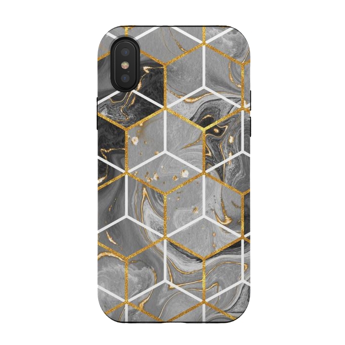 iPhone Xs / X StrongFit Marble Hexagon by ArtsCase