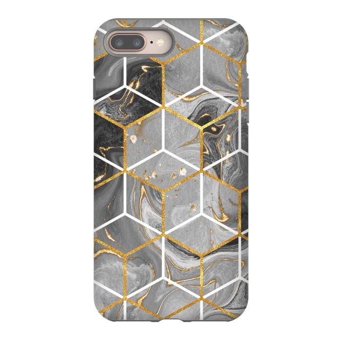 iPhone 8 plus StrongFit Marble Hexagon by ArtsCase