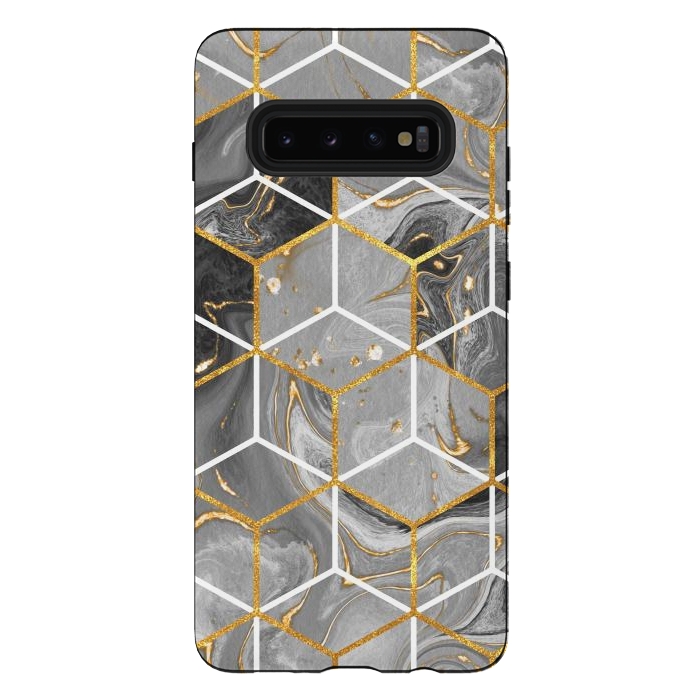 Galaxy S10 plus StrongFit Marble Hexagon by ArtsCase