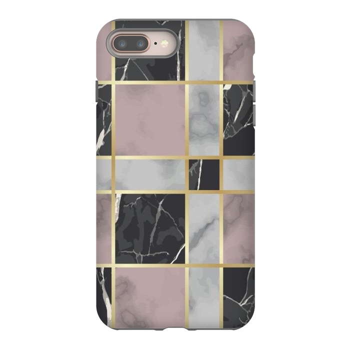 iPhone 7 plus StrongFit Marble Repeat Marbling Surface with Gold by ArtsCase