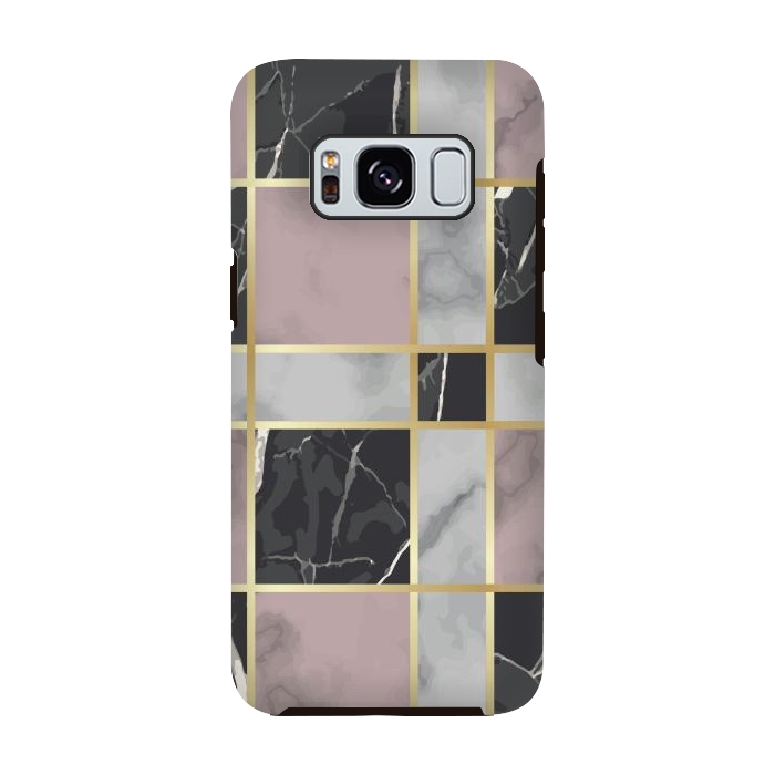 Galaxy S8 StrongFit Marble Repeat Marbling Surface with Gold by ArtsCase