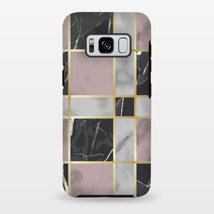 Galaxy S8 plus StrongFit Marble Repeat Marbling Surface with Gold by ArtsCase