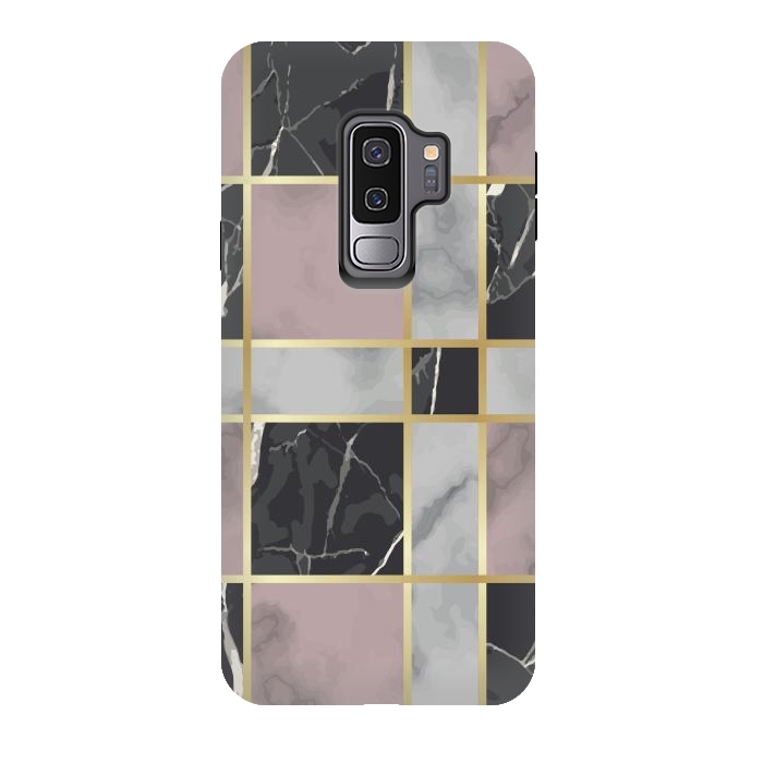 Galaxy S9 plus StrongFit Marble Repeat Marbling Surface with Gold by ArtsCase