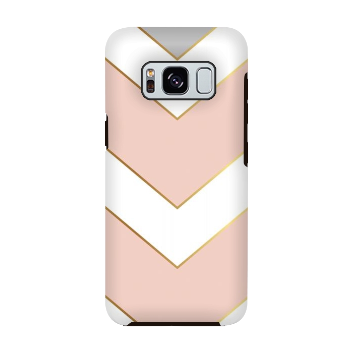 Galaxy S8 StrongFit Marble with Geometric Design Golden I by ArtsCase