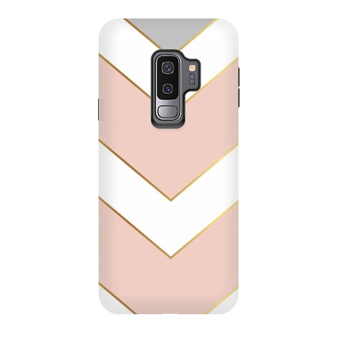 Galaxy S9 plus StrongFit Marble with Geometric Design Golden I by ArtsCase