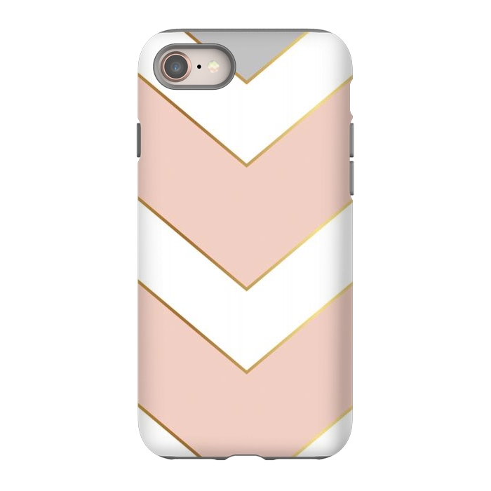 iPhone 8 StrongFit Marble with Geometric Design Golden I by ArtsCase