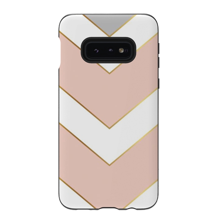 Galaxy S10e StrongFit Marble with Geometric Design Golden I by ArtsCase