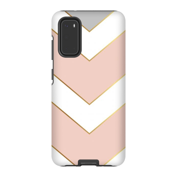 Galaxy S20 StrongFit Marble with Geometric Design Golden I by ArtsCase