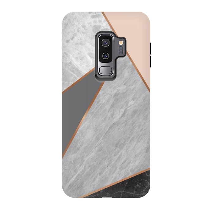 Galaxy S9 plus StrongFit Modern Geometric Minimalist with Marble Texture by ArtsCase