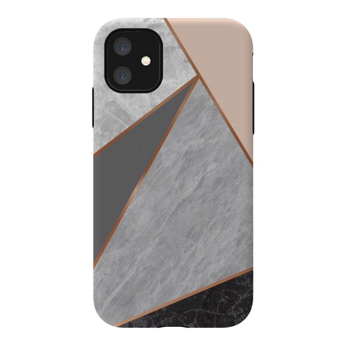 iPhone 11 StrongFit Modern Geometric Minimalist with Marble Texture by ArtsCase