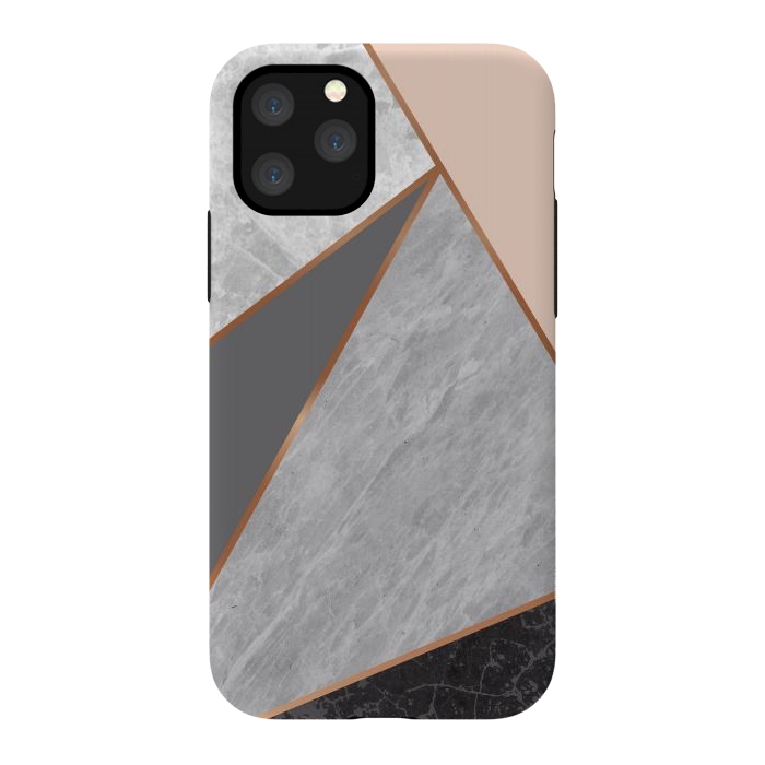 iPhone 11 Pro StrongFit Modern Geometric Minimalist with Marble Texture by ArtsCase
