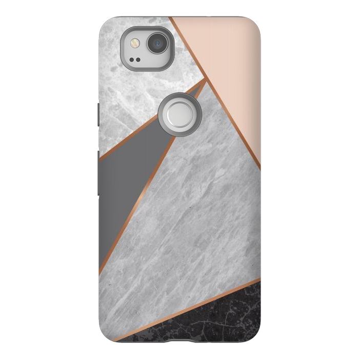 Pixel 2 StrongFit Modern Geometric Minimalist with Marble Texture by ArtsCase