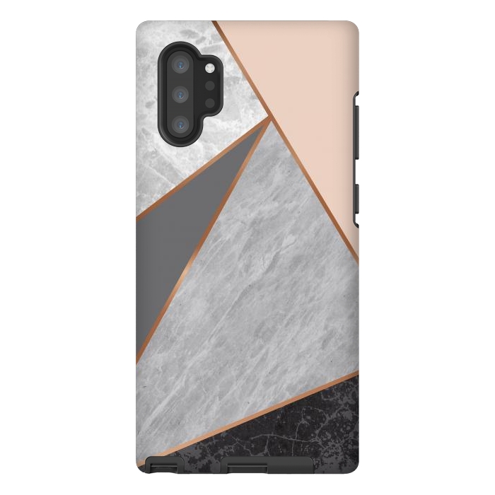 Galaxy Note 10 plus StrongFit Modern Geometric Minimalist with Marble Texture by ArtsCase
